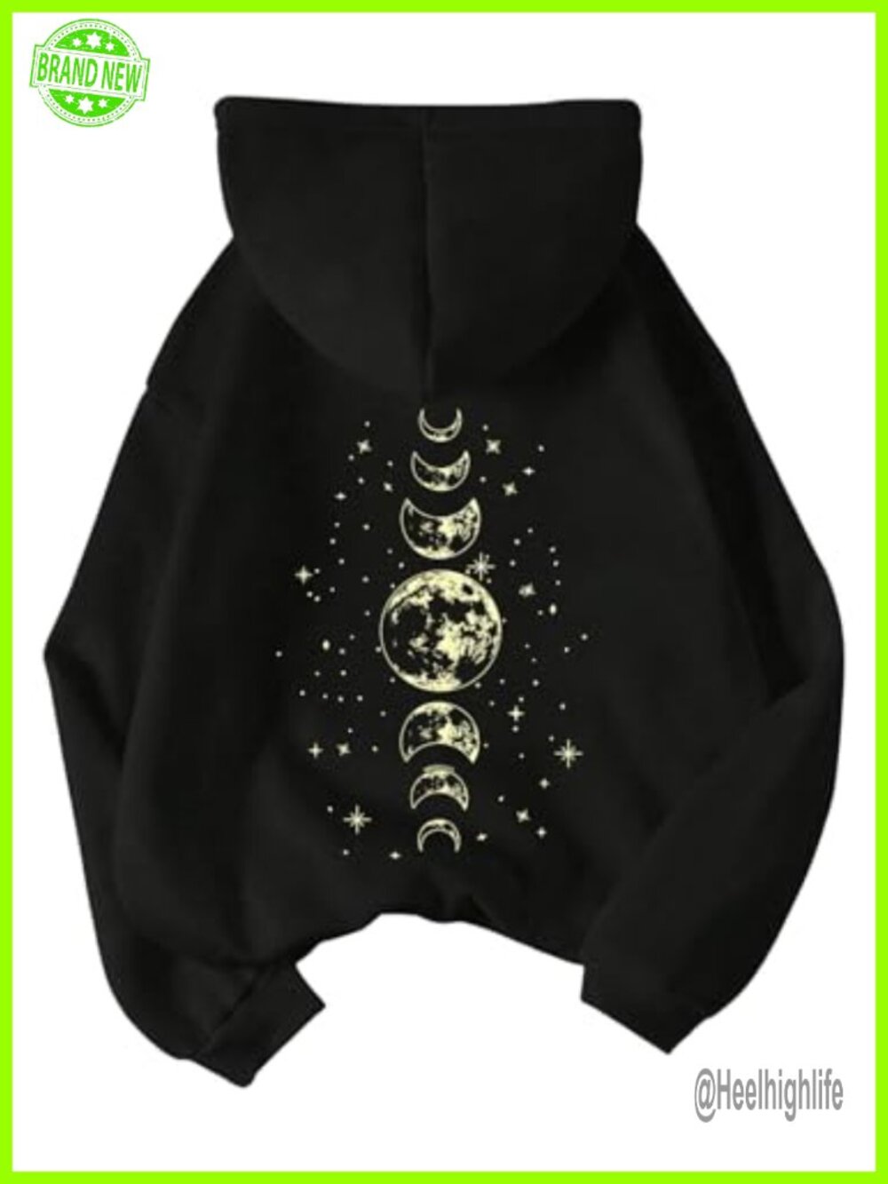 Women's Graphic Hoodie Drawstring Moon Print Sweatshirt Long Sleeve Pullover